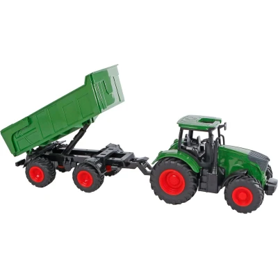 Afbeelding van Kids Globe Tractor met Trailer Groen, 41cm