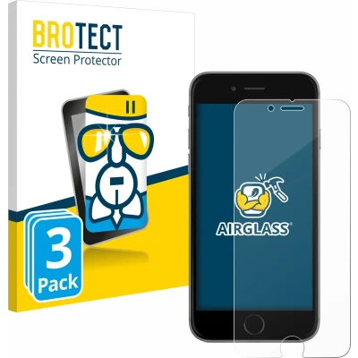Afbeelding van BROTECT AirGlass kogelwerende glasfolie (3 Stuk, Apple iPhone 6s), Smartphone beschermfolie, Transparant