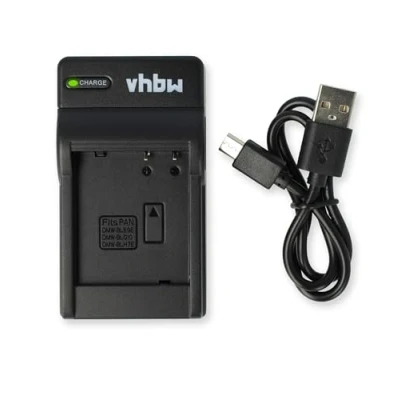 Afbeelding van vhbw USB acculader compatibel met Panasonic Lumix DMC LX15 digitale camera, camcorder, Action Cam accu oplaadstation