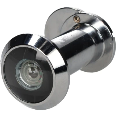 Afbeelding van Deurspion ø14mm met afsluitklepje, zichthoek 200⁰, voor deurdikte 35 60mm, messing verchroomd