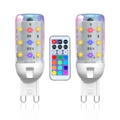 Afbeelding van Lamptobe RGB G9 LED dimbaar 2W warm wit 3000K, lamp met afstandsbediening, 13 kleuren + 4 modi, geheugenfunctie, voor bar, KTV, feest, decoratie, 2 stuks