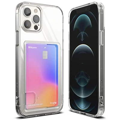 Afbeelding van Ringke Fusion Card Compatibel met iPhone 12 en Pro Case, Transparant Kaarthouder Slanke Schokbestendige Bumper Hoesje Clear