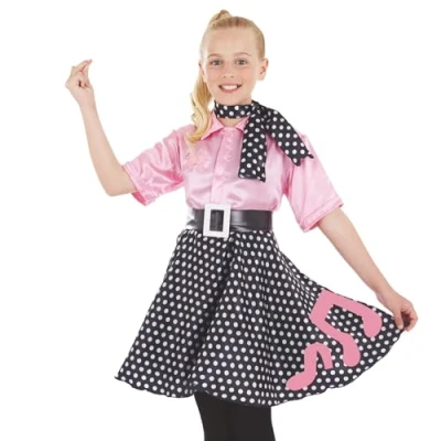 Afbeelding van Rock n Roll Dress kostuum: Kindermaat Large @8 10 jaar