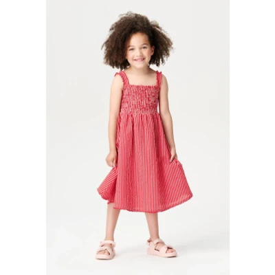Afbeelding van Noppies Jurk Nicolet Stripe pattern Pink Maat 110