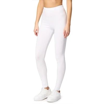 Afbeelding van Merry Style MS MS10 198 LE Dames Leggings Sport Vrijetijdsbroek Lang Katoen Sporbroek Yogabroek Wit M