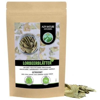Afbeelding van laurierblaadjes (25 g), met de hand geplukt en voorzichtig gedroogd, 100% puur natuurlijk