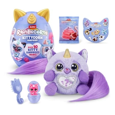 Afbeelding van Rainbocorns Kittycorn Surprise, Ragamuffin Cat, Series 9, Surprise Plush, 10 Surprises, Small (21,5 cm), (Ragamuffin Cat)
