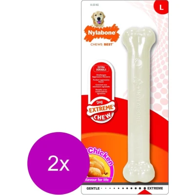 Afbeelding van Nylabone Durachew Bone Giant L Hondenspeelgoed 2 x Wit