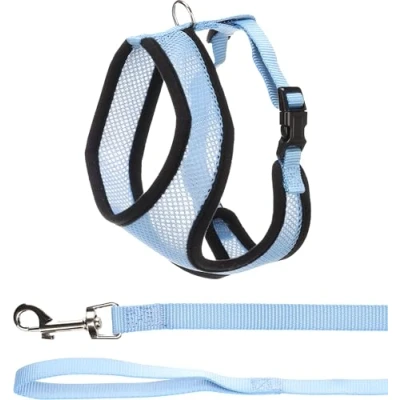 Afbeelding van Flamingo Harnas met riem voor kittens Harms blauw maat A: 37 cm B: 43 55 C: 120 x 15 2 mm Verstelbaar en comfortabel, ideaal rassen zoals Perzisch, Maine Coon, Siamees meer