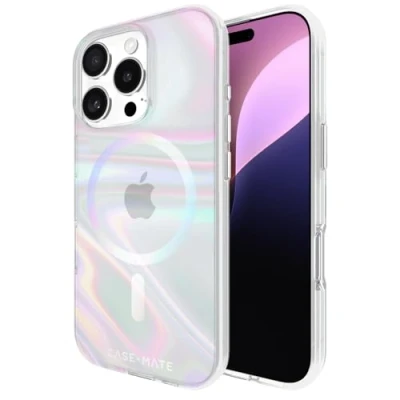Afbeelding van Case Mate Soap Bubble geschikt voor iPhone 16 Pro Hoesje compatible met MagSafe Zeepbel Telefoonhoesje 3 meter valbescherming
