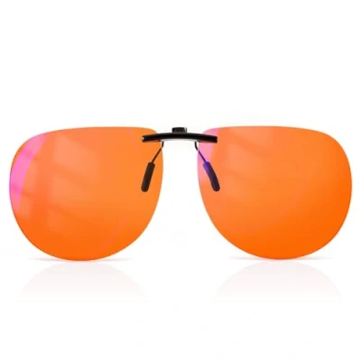 Afbeelding van Goiteia 380 500nm blauw licht filter gaming bril clipon, gamers &amp; esport accessoires, openklappen, 99,99% oranje (verbetert de slaap), L
