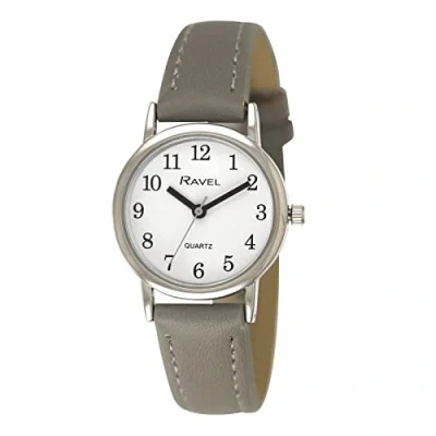 Afbeelding van Ravel Pastelkleurig vrouwenhorloge voor elke dag (zilverkleurig horlogekast 36 mm) Analoge Kwarts R0137.13.1 Grijs