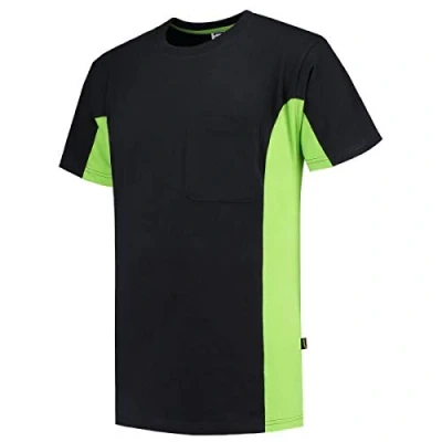 Afbeelding van Tricorp T shirt Bi Color Workwear 102002 Zwart Limoengroen maat S