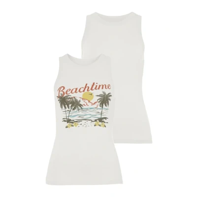 Afbeelding van Beach Time 2ERPACK TANK Bikinitop, Dames, Maat: 36/38, Creme bedruckt