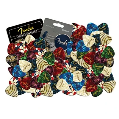 Afbeelding van Fender Celluloid Guitar Picks Plectrums 12 X Willekeurige Gemengde Parel Kleuren (Zwaar)