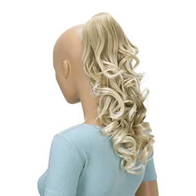 Afbeelding van CAISHA 40cm Haarstukje Vlecht Paardenstaart Haarextensies Volumineus Golvend Lichtblond H206