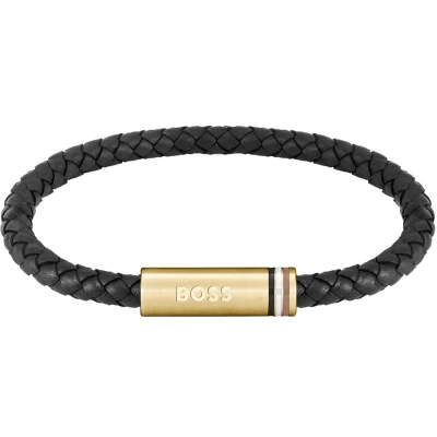 Afbeelding van BOSS ARES Single Armband black/goldcoloured, Heren, Maat: One Size, Black/gold coloured