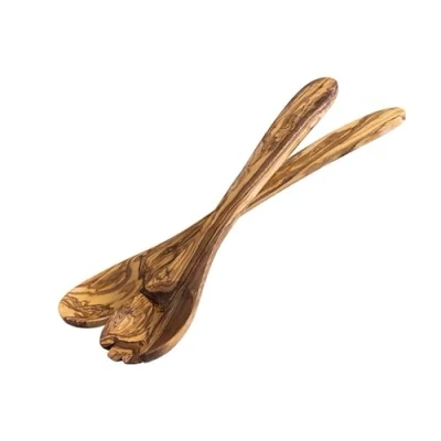 Afbeelding van APS slabestek &quot;Olive&quot;, bestaande uit twee lepels, gemaakt van duurzaam olijfhout, houten opscheplepels, elk 30,5 x 6,0 cm