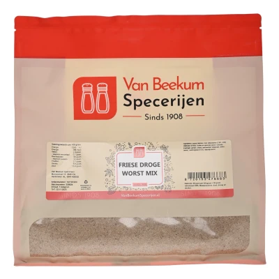Afbeelding van Van Beekum Specerijen Friese Droge Worst Mix 1 kilo (hersluitbare stazak)
