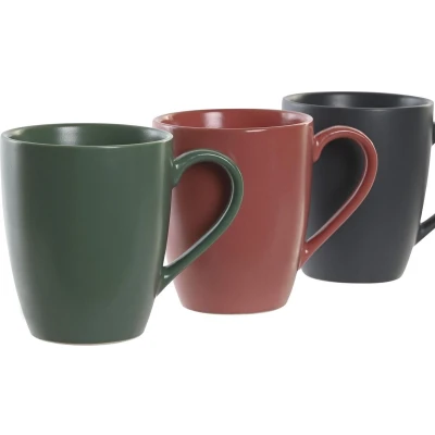 Afbeelding van Set van 4 mokken DKD Home Decor Roze Groen Donker grijs 300 ml Keramiek