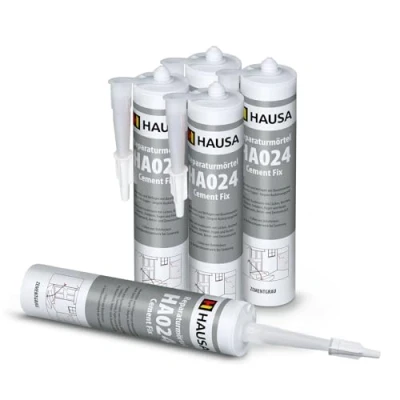 Afbeelding van HAUSA Reparatiemortel cement Fix HA024 5 x 310 ml cementgrijs gebruiksklare voegmortel voor het voegen, vullen, repareren van breuken, scheuren, Express binnen en buiten,