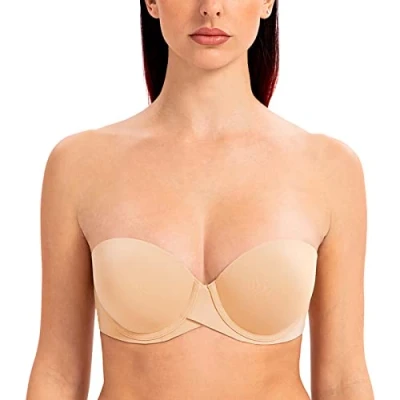 Afbeelding van MELENECA VROUWEN Opdrukken Strapless BH Gewatteerde Beker met Beugel Sunkiss 75B