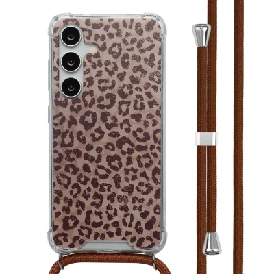 Afbeelding van imoshion Hoesje Geschikt voor Samsung Galaxy S24 Design met Koord Leopard Mood