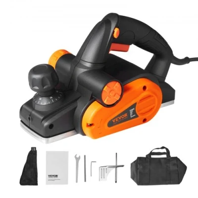 Afbeelding van VEVOR elektrische schaaf, 710 W, handschaaf, elektrisch, 16500 omw/min, 82,55 mm, schaafbreedte, schaafmachine, 2 mm zaagdiepte incl. parallelaanslag