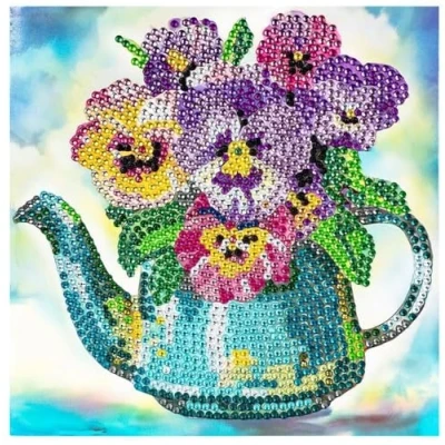 Afbeelding van Ideeën Mit Herz Diamond painting wenskaart, strass editie, 16 x cm, 370 g/m², inclusief stenen, envelop en gereedschap (kan viooltjes)