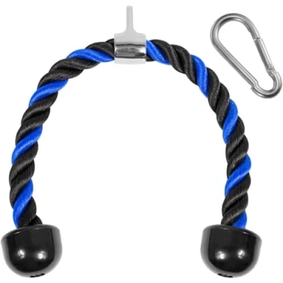 Afbeelding van Yes4All Unisex Jxlx Deluxe Triceps Touw Pull Down 27 en 36 inch Touwlengte Gemakkelijk vast te pakken Antislip Kabel Att, 27&quot; Blauw Zwart, Rubber UK