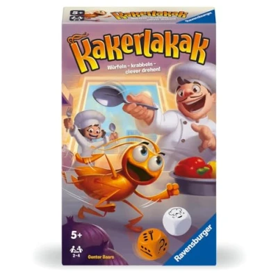 Afbeelding van Ravensburger 22446 Kakerlakak, Mitbringspiel für 2 4 Personen, Kinderspiel ab 5 Jahren, kompaktes Format, Reisespiel, Brettspiel: Würfeln krabbeln clever drehen!