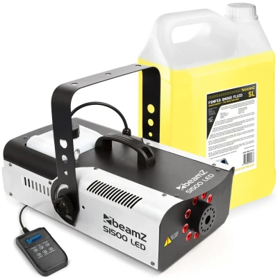 Afbeelding van BeamZ S1500LED rookmachine met licht en 5 liter rookvloeistof 1500