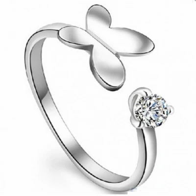 Afbeelding van Ring Vlinder Zirkonia Zilverplating Dames Charme Bijoux