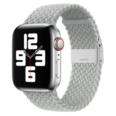 Afbeelding van Apple Watch Braided nylon bandje Lichtgrijs Geschikt voor 38mm / 40mm 41mm