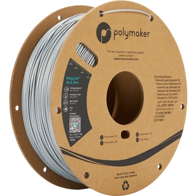 Afbeelding van Polymaker POLYLITE™ PLA PRO 3D filament Silver Jam free 1.75 mm 1KG