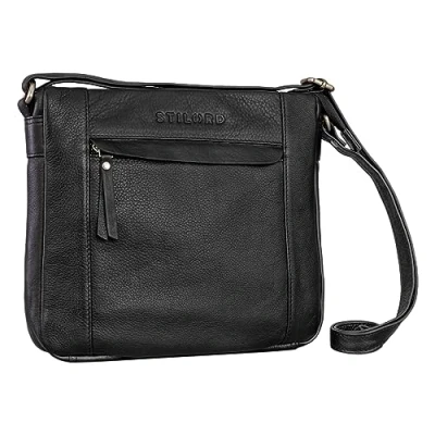 Afbeelding van STILORD &#039;Terra&#039; Leren Schoudertas Dames Vintage Handtas Elegante Vrijetijdstas Crossbody Tas Klassieke Echt Leer, Kleur:zwart