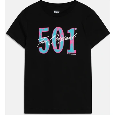 Afbeelding van Levi&#039;s 501 THE Original TEE Tshirt print voor kinderen, Maat: 140, Black