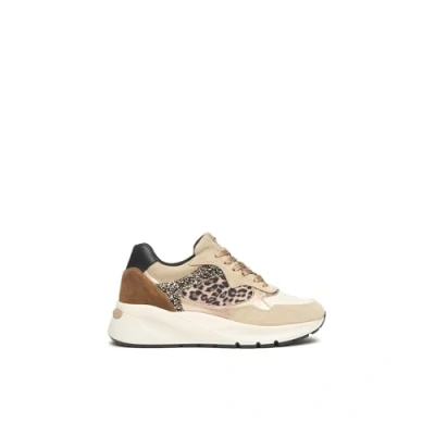 Afbeelding van Nero Giardini I514060D damessneakers van suède, leer en technisch materiaal, Zand, 36 EU