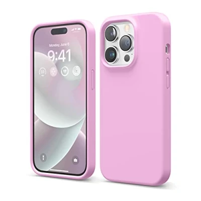 Afbeelding van elago Liquid Silicone Case Compatible with iPhone 14 Pro (6.1&quot;), Premium Silicone, Full Body Protection 4 Layer Shockproof Phone Cover, Anti Scratch Soft Microfiber Lining (Felroze)