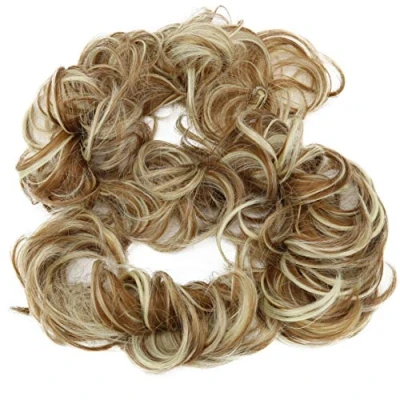 Afbeelding van CAISHA XXL Haarstukje Haarwokkel Opgestoken Volumineus Gekruld Knoet Lichtbruin Blond Mix HW34