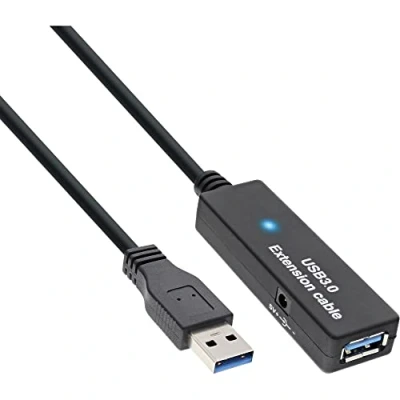 Afbeelding van InLine actieve USB naar verlengkabel externe voedingsadapter USB3.0 tot 0,9A 10 meter