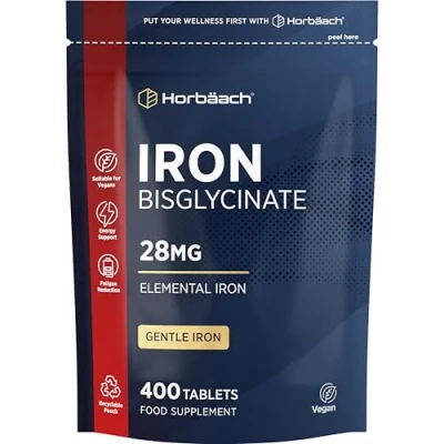 Afbeelding van Gentle Iron Bisglycinate 14mg 180 veganistische tabletten immuunondersteuning, vermindert vermoeidheid en Niet GMO, glutenvrij supplement Geen kunstmatige conserveermiddelen