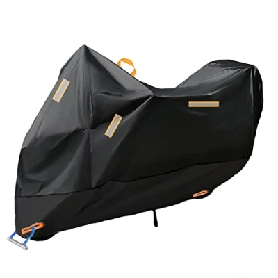 Afbeelding van Baogaier Motorhoes Waterdichte 300D Verdikt Moto Zeildoek Buiten Motorfiets Stofkap Bestand Tegen Water Stof Regen Wind om je Motoren Scooters Bromfietsen met Winddichte Gespen, 265x105x125cm XXXL