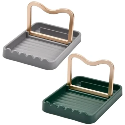 Afbeelding van Wisebom Pandeksel en lepelhouder, pannendekselhouder, lepelsteun, keuken, plastic kooklepelsteun, met dekselhouder voor kookgereedschap, servies
