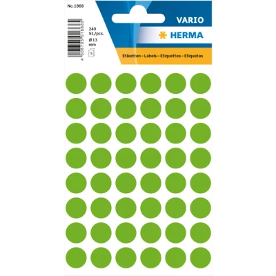 Afbeelding van HERMA Etiket 1868 rond 12mm fluor groen 240stuks