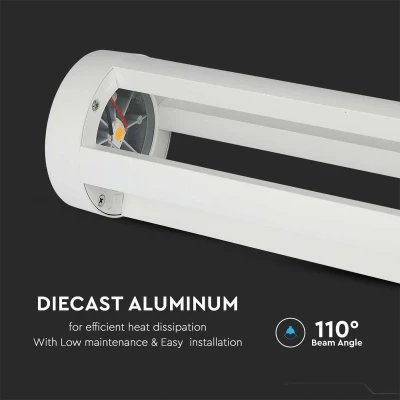 Afbeelding van V TAC VT 820 W N LED Muurpaalverlichting 80CM IP65 Wit 10W 1000 lumen 4000K