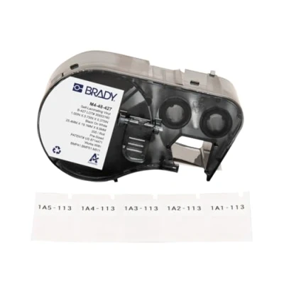 Afbeelding van Brady Label Stickers in Zelflaminerend vinyl voor Printer BMP41/BMP51/BMP53/M511 200 Zelfklevende Labels Zwart op wit, transparant (19,05 mm (L) x 25,40 (A)) M4 48 427