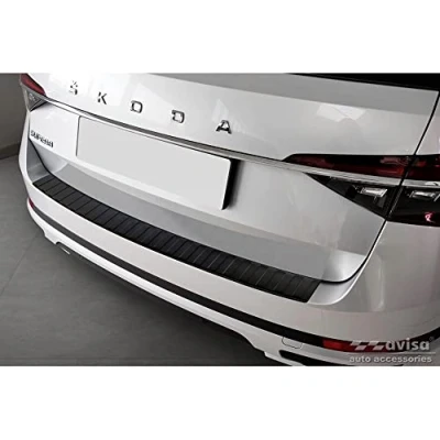 Afbeelding van Matzwart RVS Achterbumperprotector compatibel met Skoda Superb III Combi 2015 2019 &amp; Facelift incl. Scout &#039;Ribs&#039;