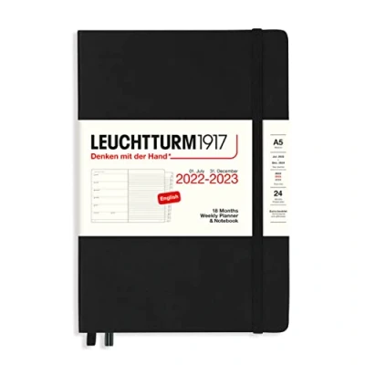 Afbeelding van LecuHTTURM1917 366012 weekplanner 2023 18 maanden zwart Engels
