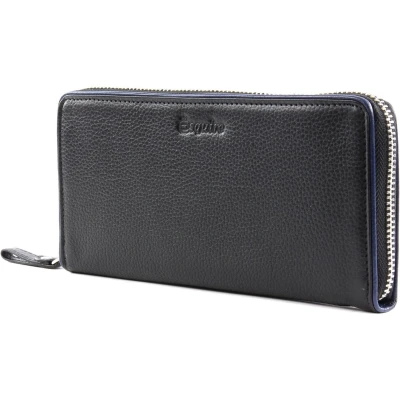 Afbeelding van Esquire Piping Zip Around Wallet Black/Roy